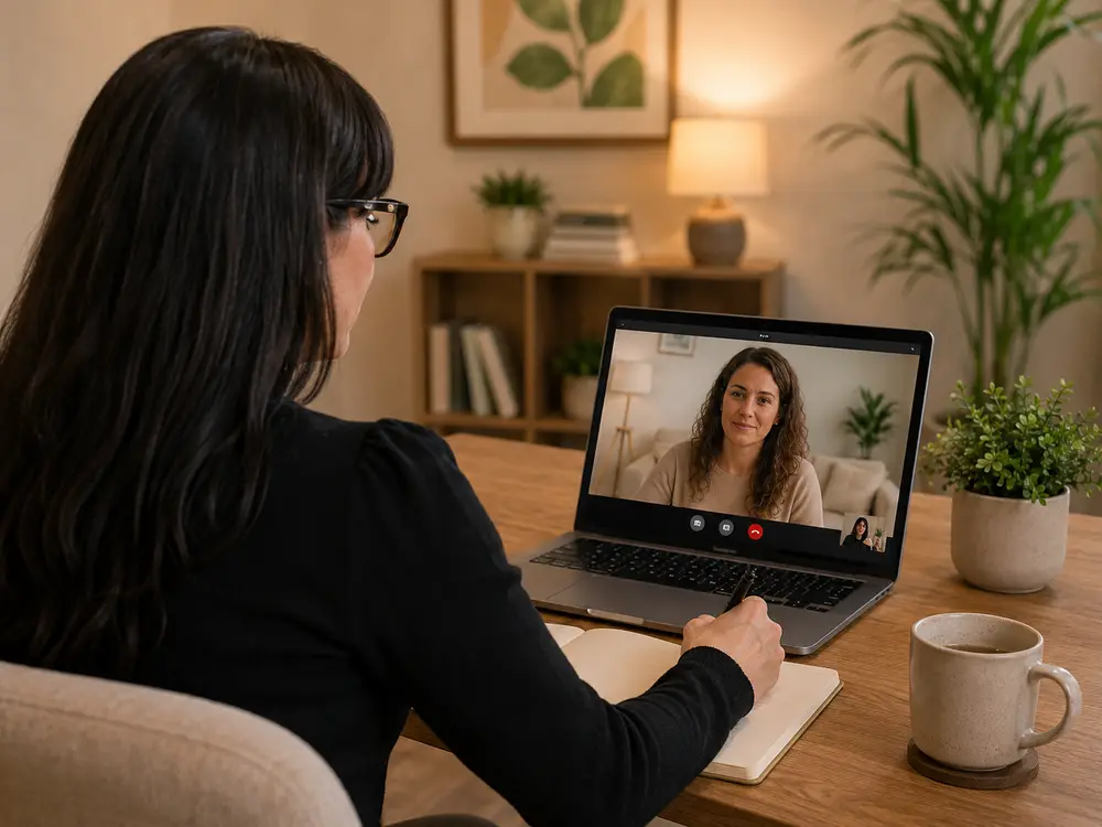 Sesión de acompañamiento psicológico online por videollamada